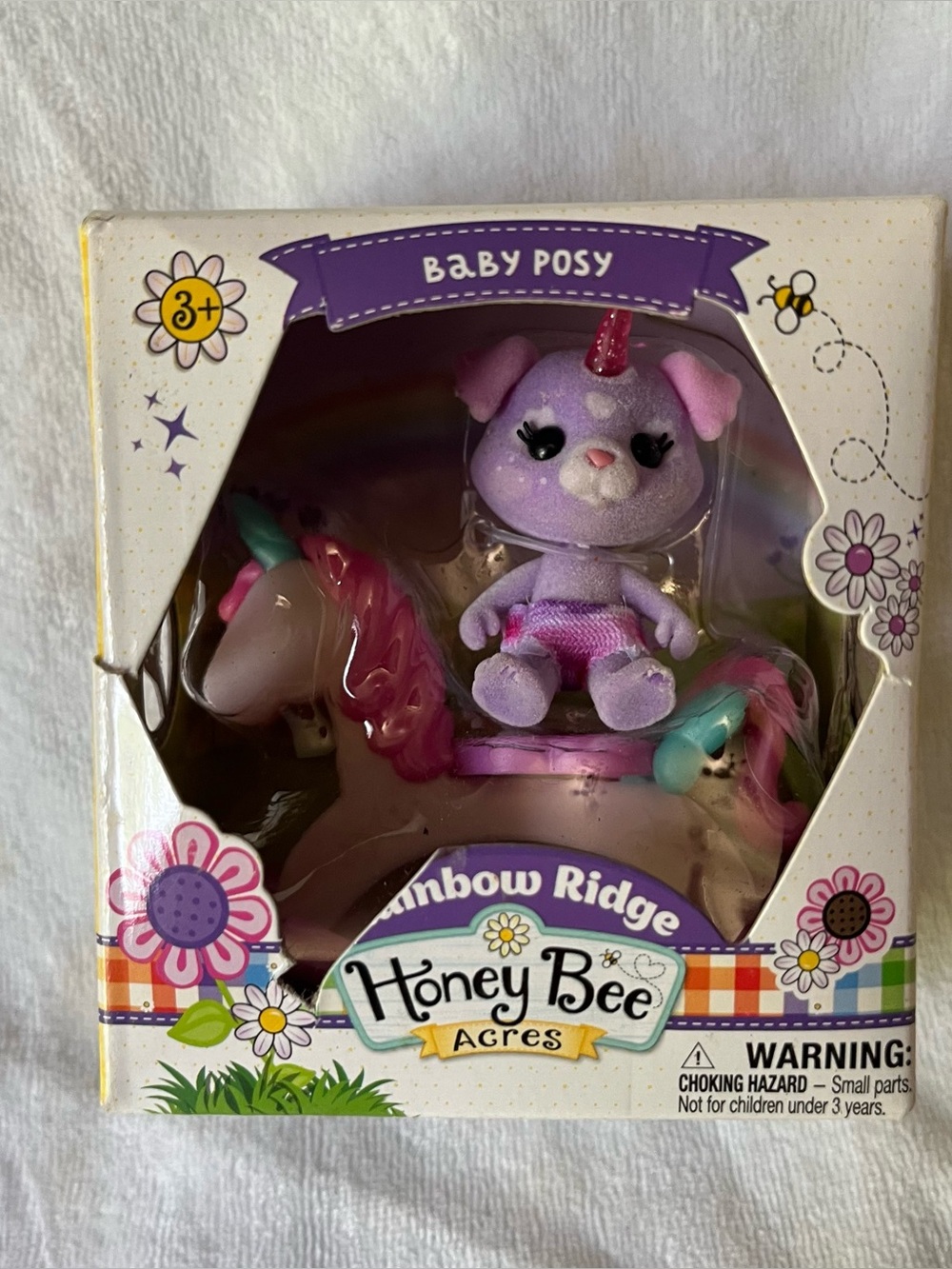 Honey Bee Acres Rainbow Ridge Baby POSY Unicorn Mini Figure & Rocking Horse Set